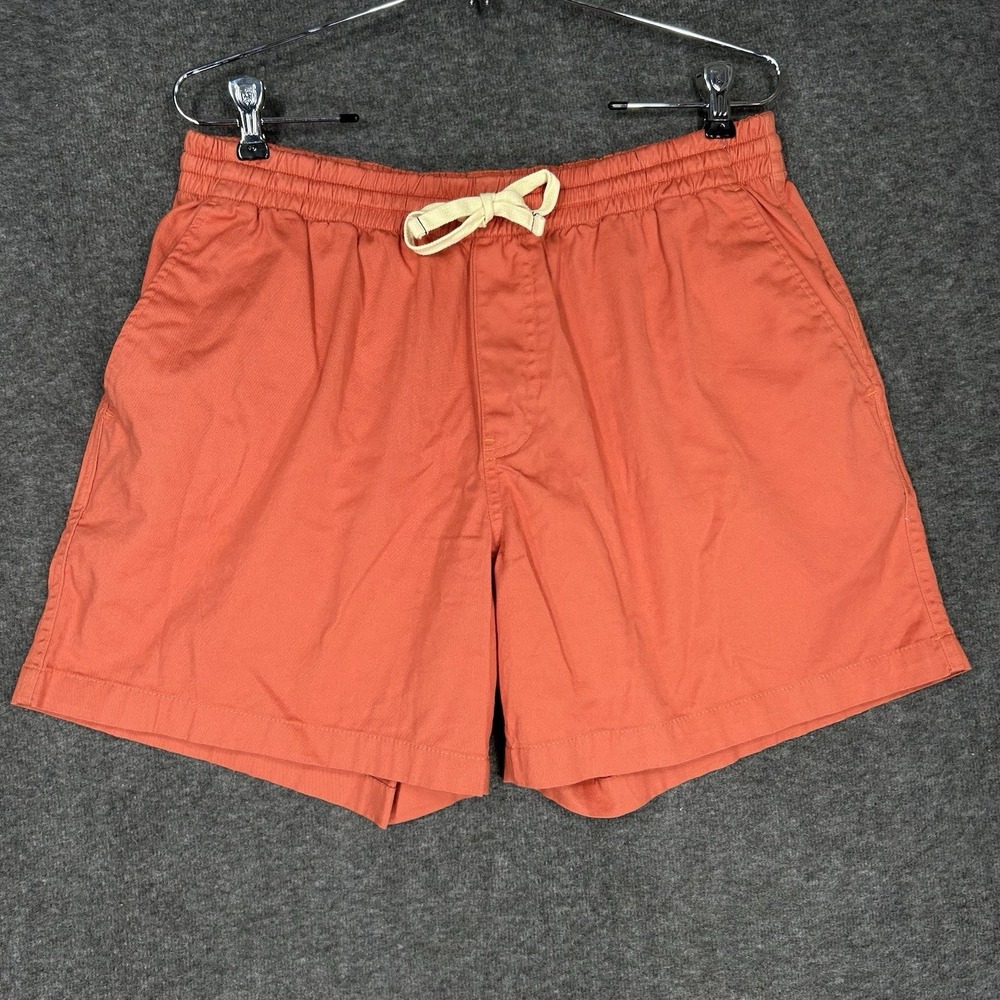Onward‎ Reserve Slip Shorts Mens L Sienna Orange Elastic Waist 6" Inseam